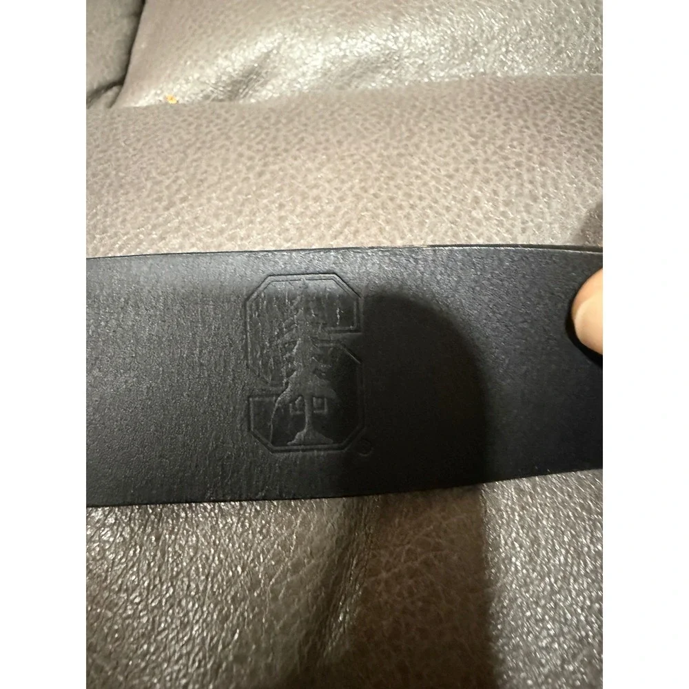 Carolina Sewn Mens Stanford University Leather Belt Black Size 32 C500 A BK2 USA